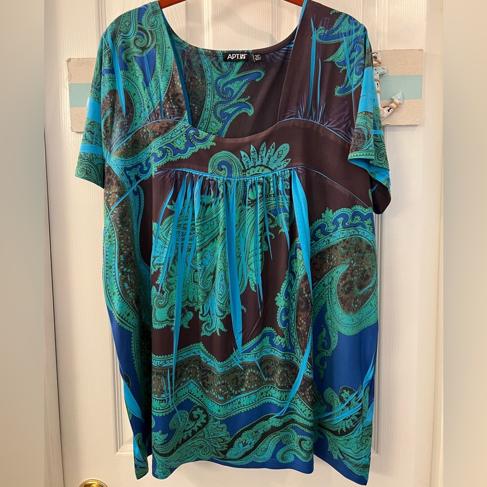 Apt 9 Woman Paisley Slinky Tunic Top Sz 2X